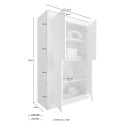Credenza 4-drzwiowa biała wysoka szafka kuchenna z drewna Novia WB Basic Model
