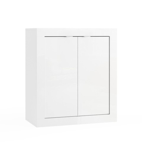 Szafka łazienkowa z dwiema szufladami, białym połyskiem, 70x35x78cm, Willy Promocja