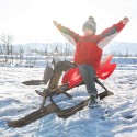 Sportowy sanki śnieżne dla dzieci z kierownicą i hamulcem na pedałach Comet. Sprzedaż