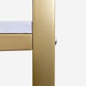 Stół do manicure dla kosmetyczki złoty metal efekt marmuru 110x43x81cm Lipota Rabaty
