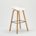 Zestaw wysoki stół 120x60cm, 4 krzesła barowe h75cm, biały drewniany Lyman Rabaty