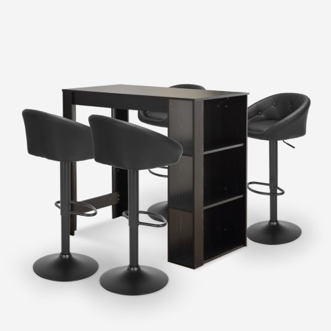 Zestaw 4 krzeseł obrotowych stołowych stołowych czarny wysokość 120x60cm Vernon Promocja