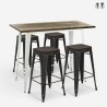 zestaw wysokiego białego stołu barowego 120x60 4 stołki Lix industriale navarro Sprzedaż