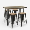 zestaw 4 stołków barowych industrialny stół 120x60 czarny retro fordville Katalog