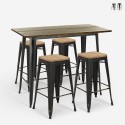 zestaw 4 stołków barowych industrialny stół 120x60 czarny retro fordville Sprzedaż