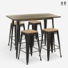 zestaw 4 stołków barowych industrialny stół 120x60 czarny retro fordville Sprzedaż