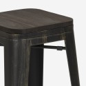 zestaw 4 stołków barowych industrialny stół 120x60 czarny retro fordville Cechy