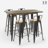 zestaw 4 krzeseł barowych Lix z oparciem do stołu 120x60 vintage czarny blackduck Sprzedaż