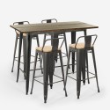 zestaw 4 krzeseł barowych Lix z oparciem do stołu 120x60 vintage czarny blackduck Katalog