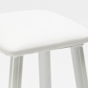 Zestaw 2 białych stołków barowych wysoki stół 140x40 drewno metal Quincy Rabaty