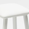 Zestaw 2 białych stołków barowych wysoki stół 140x40 drewno metal Quincy Rabaty