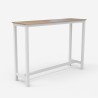 Zestaw wysokiego stołu drewnianego o wymiarach 140x40cm, białego koloru, z 2 obrotowymi stołkami barowymi Creswell. Oferta
