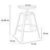 Zestaw wysokiego stołu drewnianego o wymiarach 140x40cm, białego koloru, z 2 obrotowymi stołkami barowymi Creswell. Wybór