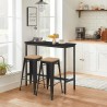 zestaw wysoki stół kuchenny 2 taborety barowe drewno metal czarne seymour Oferta