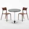 Czarny okrągły stolik 70x70 cm z 2 kolorowymi krzesłami Parisienne Cosmopolitan Wybór
