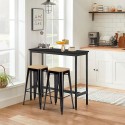 ustawienie wysokiego stołu barowego kuchennego z 2 krzesłami, industrialne, czarne, drewniane, knott Sprzedaż
