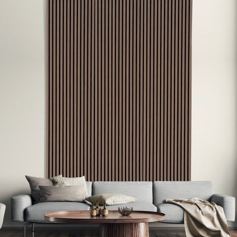 5 x dekoracyjna drewniana panele dźwiękochłonne 120x57cm w kolorze orzecha włoskiego K-N Promocja