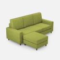 Sofa salon kawalerka 3 miejsca 208cm z pufem w materiale Sakar 180P 
