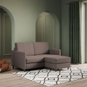 Nowoczesna sofa z tkaniny, 2-osobowa, o długości 158cm, z pufą podnóżkiem Karay 140P Środki