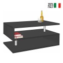 Nowoczesny prostokątny stolik kawowy 90x55cm 2 półki Zeta 90 Środki