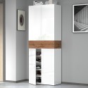 Szafka na buty 4 drzwi 1 półka 76x34x200cm biały Hanad Katalog