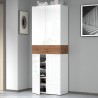 Szafka na buty 4 drzwi 1 półka 76x34x200cm biały Hanad Katalog