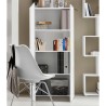 Moderowana szafka biurowa i salonowa z dwoma białymi drzwiami 70x35x140 Birse Rabaty