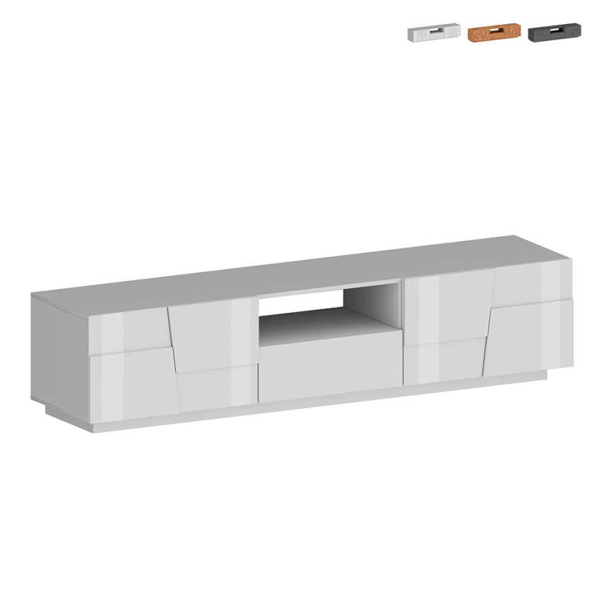 Mobilna podstawa telewizyjna nowoczesna 4 drzwiowa szuflada 220x45x46cm Chiron Oferta Mobilna podstawa telewizyjna nowoczesna 4 drzwiowa szuflada 220x45x46cm Chiron Oferta