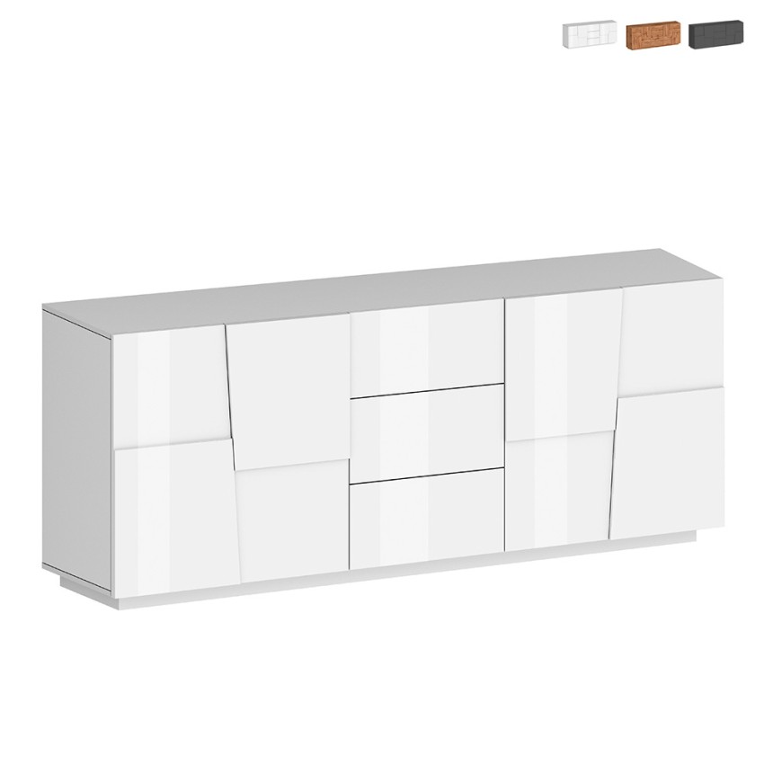 Madia szafka pokojowa nowoczesna 3 szuflady 2 drzwi 220x44x86cm Margaux Oferta Madia szafka pokojowa nowoczesna 3 szuflady 2 drzwi 220x44x86cm Margaux Oferta