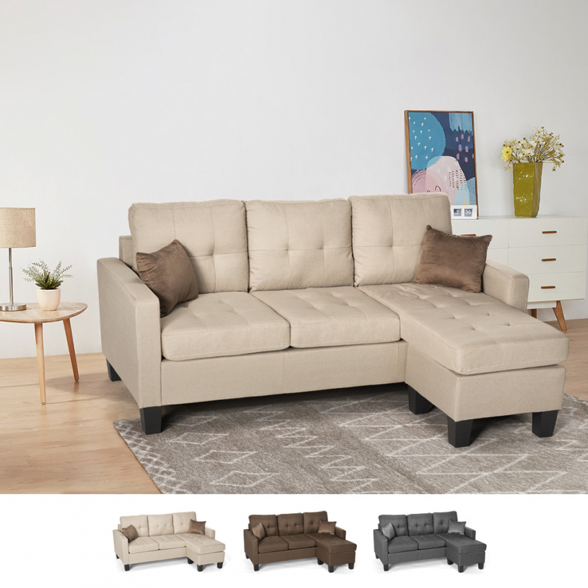 Nowoczesna sofa narożna 3 miejsca pufa 2 poduszki salon Remissus Promocja Nowoczesna sofa narożna 3 miejsca pufa 2 poduszki salon Remissus Promocja