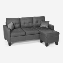 Nowoczesna sofa narożna 3 miejsca pufa 2 poduszki salon Remissus Cechy