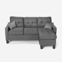 Nowoczesna sofa narożna 3 miejsca pufa 2 poduszki salon Remissus Model