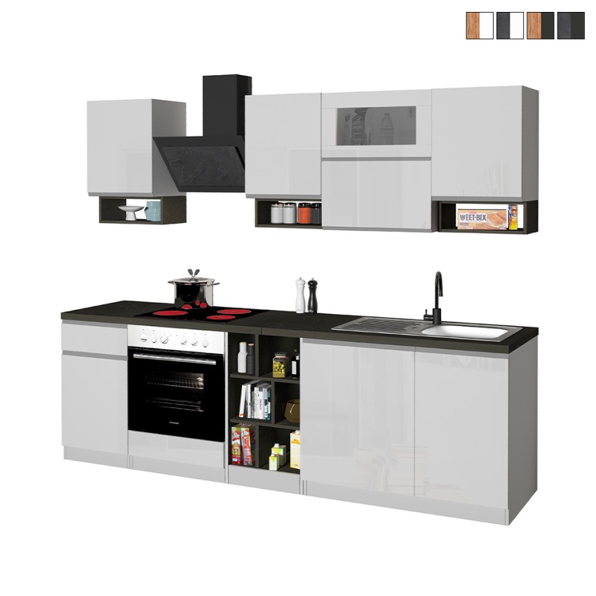 Kuchnia kompletna modułowa o linii projektowej w stylu nowoczesnym 256cm Essence Sprzedaż Kuchnia kompletna modułowa o linii projektowej w stylu nowoczesnym 256cm Essence Sprzedaż