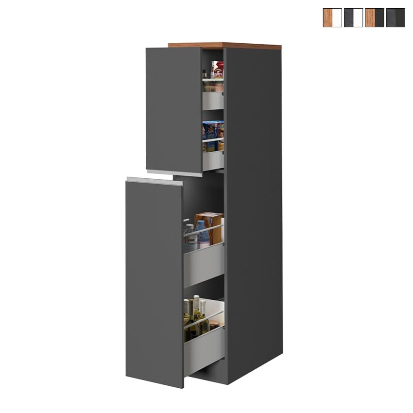 mebel o wymiarach 30x60x164,5 cm z 2 szufladami i pojemnikami na przyprawy kuchenne - Trym. Oferta