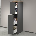 mebel o wymiarach 30x60x164,5 cm z 2 szufladami i pojemnikami na przyprawy kuchenne - Trym. 
