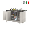 Wyspa centralna 3-drzwiowa do nowoczesnej kuchni 155x90x90cm z stołem Deaton Cechy