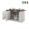 Wyspa centralna 3-drzwiowa do nowoczesnej kuchni 155x90x90cm z stołem Deaton Cechy
