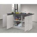 Wyspa centralna 3-drzwiowa do nowoczesnej kuchni 155x90x90cm z stołem Deaton 