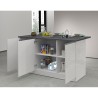 Wyspa centralna 3-drzwiowa do nowoczesnej kuchni 155x90x90cm z stołem Deaton 