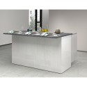 Wyspa centralna 3-drzwiowa do nowoczesnej kuchni 155x90x90cm z stołem Deaton 