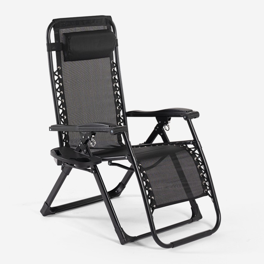Krzesło plażowe z regulacją oparcia Zero Gravity ogrodowy na camping Tyree Promocja