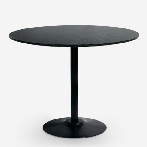 Stół czarny w stylu Goblet, okrągły 80cm, kuchnia jadalnia Blackwood Promocja