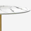 Stół do jadalni okrągły w stylu Goblet 120cm z efektem marmuru w kolorze złotym Monika+ Oferta