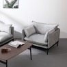 Fotel nowoczesny styl z tapicerowanymi poduszkami w szarym materiale Mainz Sprzedaż