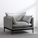 Kanapa 2-osobowa fotel z szarej tkaniny w nowoczesnym stylu Hannover Wybór