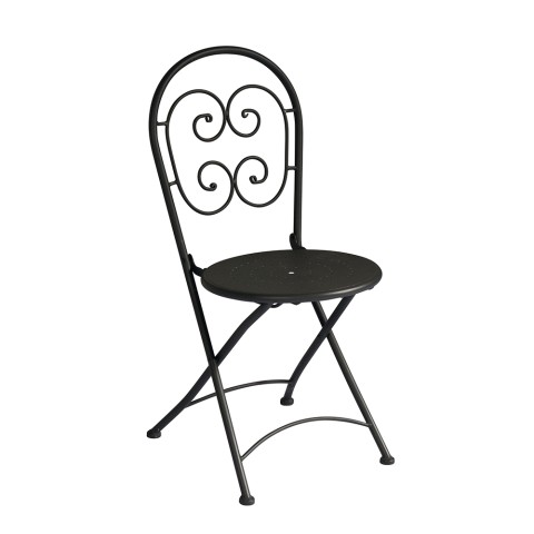 Zestaw 2 x składanych krzesełek żelaznych do ogrodu w stylu bistro Roche Promocja