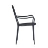 Zestaw 2 x krzesła ogrodowe zewnętrzne z żelaza z podłokietnikami bar restauracyjny Brienne Oferta