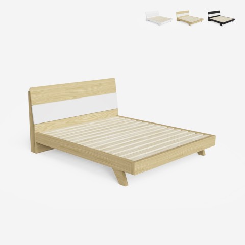 Podwójne łóżko z drewna 160x190cm Landeck Promocja