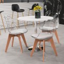 przezroczyste krzesło kuchenno-barowe z poduszką skandynawski design Tulipan caurs 