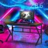 Biurko gamingowe 120x60cm uchwyt na picie i słuchawki Sportbot 120 LED Cechy